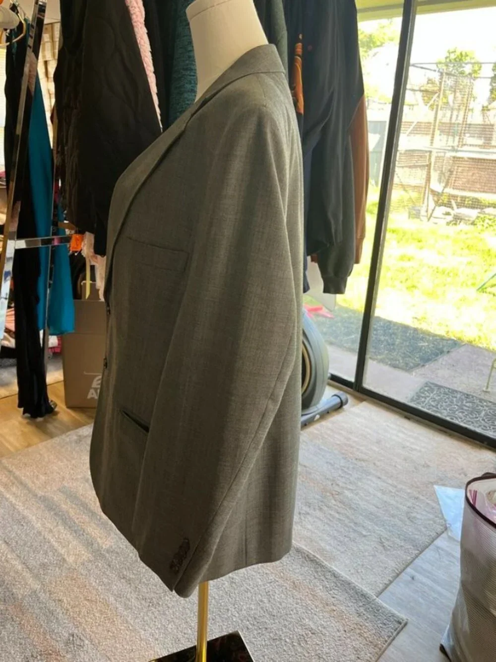 Vintage Bert Pulitzer Gray Wool Blend Sport Coat Blazer 42 Short